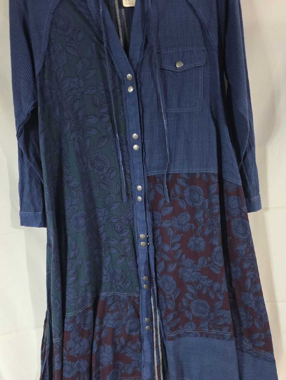 We The Free Navy Blue Striped Button-Front Top